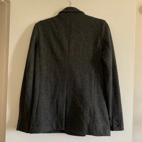 J. Crew Dark Charcoal Gray 100% Wool Women’s Button Front Blazer Size 2 EUC - Picture 3 of 7